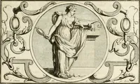 An illustration from Het groot natuur- en zedekundigh werelttoneel, of, Woordenboek van meer dan 1200 aeloude Egiptische, Grieksche en Romeinsche zinnebeelden of beeldenspraek ... : op nieu uit de oirsprongklyke schriften van Cezar Ripa, Zaratino Kastellini, Piërius Valerianus, Horus Apollo en andere ... getrokken in eene alphabetische ordre gebragt, met uitvoerige aenmerkingen en ophelderingen ... door een' ervaren taelen outheitkundigen, hebende voor het overige de uitmuntende dichter, Hubert Korneliszoon Poot dit werk ten opzichte van den text ... in klaer en zuiver Nederduitsch overgeschreven, en achte verscheide zinnebeelden dichtkundige toepassingen gestelt ; met fraeje kunstplaten versiert .. (1743)