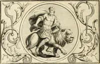 An illustration from Het groot natuur- en zedekundigh werelttoneel, of, Woordenboek van meer dan 1200 aeloude Egiptische, Grieksche en Romeinsche zinnebeelden of beeldenspraek ... : op nieu uit de oirsprongklyke schriften van Cezar Ripa, Zaratino Kastellini, Piërius Valerianus, Horus Apollo en andere ... getrokken in eene alphabetische ordre gebragt, met uitvoerige aenmerkingen en ophelderingen ... door een' ervaren taelen outheitkundigen, hebende voor het overige de uitmuntende dichter, Hubert Korneliszoon Poot dit werk ten opzichte van den text ... in klaer en zuiver Nederduitsch overgeschreven, en achte verscheide zinnebeelden dichtkundige toepassingen gestelt ; met fraeje kunstplaten versiert .. (1743)
