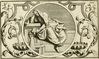 An illustration from Het groot natuur- en zedekundigh werelttoneel, of, Woordenboek van meer dan 1200 aeloude Egiptische, Grieksche en Romeinsche zinnebeelden of beeldenspraek ... : op nieu uit de oirsprongklyke schriften van Cezar Ripa, Zaratino Kastellini, Piërius Valerianus, Horus Apollo en andere ... getrokken in eene alphabetische ordre gebragt, met uitvoerige aenmerkingen en ophelderingen ... door een' ervaren taelen outheitkundigen, hebende voor het overige de uitmuntende dichter, Hubert Korneliszoon Poot dit werk ten opzichte van den text ... in klaer en zuiver Nederduitsch overgeschreven, en achte verscheide zinnebeelden dichtkundige toepassingen gestelt ; met fraeje kunstplaten versiert .. (1743)
