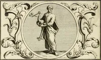 An illustration from Het groot natuur- en zedekundigh werelttoneel, of, Woordenboek van meer dan 1200 aeloude Egiptische, Grieksche en Romeinsche zinnebeelden of beeldenspraek ... : op nieu uit de oirsprongklyke schriften van Cezar Ripa, Zaratino Kastellini, Piërius Valerianus, Horus Apollo en andere ... getrokken in eene alphabetische ordre gebragt, met uitvoerige aenmerkingen en ophelderingen ... door een' ervaren taelen outheitkundigen, hebende voor het overige de uitmuntende dichter, Hubert Korneliszoon Poot dit werk ten opzichte van den text ... in klaer en zuiver Nederduitsch overgeschreven, en achte verscheide zinnebeelden dichtkundige toepassingen gestelt ; met fraeje kunstplaten versiert .. (1743)