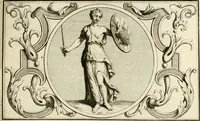 An illustration from Het groot natuur- en zedekundigh werelttoneel, of, Woordenboek van meer dan 1200 aeloude Egiptische, Grieksche en Romeinsche zinnebeelden of beeldenspraek ... : op nieu uit de oirsprongklyke schriften van Cezar Ripa, Zaratino Kastellini, Piërius Valerianus, Horus Apollo en andere ... getrokken in eene alphabetische ordre gebragt, met uitvoerige aenmerkingen en ophelderingen ... door een' ervaren taelen outheitkundigen, hebende voor het overige de uitmuntende dichter, Hubert Korneliszoon Poot dit werk ten opzichte van den text ... in klaer en zuiver Nederduitsch overgeschreven, en achte verscheide zinnebeelden dichtkundige toepassingen gestelt ; met fraeje kunstplaten versiert .. (1743)