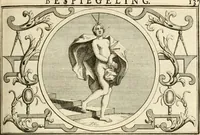 An illustration from Het groot natuur- en zedekundigh werelttoneel, of, Woordenboek van meer dan 1200 aeloude Egiptische, Grieksche en Romeinsche zinnebeelden of beeldenspraek ... : op nieu uit de oirsprongklyke schriften van Cezar Ripa, Zaratino Kastellini, Piërius Valerianus, Horus Apollo en andere ... getrokken in eene alphabetische ordre gebragt, met uitvoerige aenmerkingen en ophelderingen ... door een' ervaren taelen outheitkundigen, hebende voor het overige de uitmuntende dichter, Hubert Korneliszoon Poot dit werk ten opzichte van den text ... in klaer en zuiver Nederduitsch overgeschreven, en achte verscheide zinnebeelden dichtkundige toepassingen gestelt ; met fraeje kunstplaten versiert .. (1743)