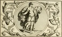 An illustration from Het groot natuur- en zedekundigh werelttoneel, of, Woordenboek van meer dan 1200 aeloude Egiptische, Grieksche en Romeinsche zinnebeelden of beeldenspraek ... : op nieu uit de oirsprongklyke schriften van Cezar Ripa, Zaratino Kastellini, Piërius Valerianus, Horus Apollo en andere ... getrokken in eene alphabetische ordre gebragt, met uitvoerige aenmerkingen en ophelderingen ... door een' ervaren taelen outheitkundigen, hebende voor het overige de uitmuntende dichter, Hubert Korneliszoon Poot dit werk ten opzichte van den text ... in klaer en zuiver Nederduitsch overgeschreven, en achte verscheide zinnebeelden dichtkundige toepassingen gestelt ; met fraeje kunstplaten versiert .. (1743)