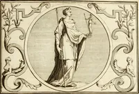 An illustration from Het groot natuur- en zedekundigh werelttoneel, of, Woordenboek van meer dan 1200 aeloude Egiptische, Grieksche en Romeinsche zinnebeelden of beeldenspraek ... : op nieu uit de oirsprongklyke schriften van Cezar Ripa, Zaratino Kastellini, Piërius Valerianus, Horus Apollo en andere ... getrokken in eene alphabetische ordre gebragt, met uitvoerige aenmerkingen en ophelderingen ... door een' ervaren taelen outheitkundigen, hebende voor het overige de uitmuntende dichter, Hubert Korneliszoon Poot dit werk ten opzichte van den text ... in klaer en zuiver Nederduitsch overgeschreven, en achte verscheide zinnebeelden dichtkundige toepassingen gestelt ; met fraeje kunstplaten versiert .. (1743)