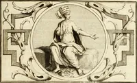 An illustration from Het groot natuur- en zedekundigh werelttoneel, of, Woordenboek van meer dan 1200 aeloude Egiptische, Grieksche en Romeinsche zinnebeelden of beeldenspraek ... : op nieu uit de oirsprongklyke schriften van Cezar Ripa, Zaratino Kastellini, Piërius Valerianus, Horus Apollo en andere ... getrokken in eene alphabetische ordre gebragt, met uitvoerige aenmerkingen en ophelderingen ... door een' ervaren taelen outheitkundigen, hebende voor het overige de uitmuntende dichter, Hubert Korneliszoon Poot dit werk ten opzichte van den text ... in klaer en zuiver Nederduitsch overgeschreven, en achte verscheide zinnebeelden dichtkundige toepassingen gestelt ; met fraeje kunstplaten versiert .. (1743)
