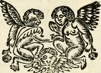 An illustration from Het groot natuur- en zedekundigh werelttoneel, of, Woordenboek van meer dan 1200 aeloude Egiptische, Grieksche en Romeinsche zinnebeelden of beeldenspraek ... : op nieu uit de oirsprongklyke schriften van Cezar Ripa, Zaratino Kastellini, Piërius Valerianus, Horus Apollo en andere ... getrokken in eene alphabetische ordre gebragt, met uitvoerige aenmerkingen en ophelderingen ... door een' ervaren taelen outheitkundigen, hebende voor het overige de uitmuntende dichter, Hubert Korneliszoon Poot dit werk ten opzichte van den text ... in klaer en zuiver Nederduitsch overgeschreven, en achte verscheide zinnebeelden dichtkundige toepassingen gestelt ; met fraeje kunstplaten versiert .. (1743)