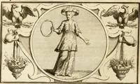 An illustration from Het groot natuur- en zedekundigh werelttoneel, of, Woordenboek van meer dan 1200 aeloude Egiptische, Grieksche en Romeinsche zinnebeelden of beeldenspraek ... : op nieu uit de oirsprongklyke schriften van Cezar Ripa, Zaratino Kastellini, Piërius Valerianus, Horus Apollo en andere ... getrokken in eene alphabetische ordre gebragt, met uitvoerige aenmerkingen en ophelderingen ... door een' ervaren taelen outheitkundigen, hebende voor het overige de uitmuntende dichter, Hubert Korneliszoon Poot dit werk ten opzichte van den text ... in klaer en zuiver Nederduitsch overgeschreven, en achte verscheide zinnebeelden dichtkundige toepassingen gestelt ; met fraeje kunstplaten versiert .. (1743)