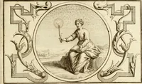 An illustration from Het groot natuur- en zedekundigh werelttoneel, of, Woordenboek van meer dan 1200 aeloude Egiptische, Grieksche en Romeinsche zinnebeelden of beeldenspraek ... : op nieu uit de oirsprongklyke schriften van Cezar Ripa, Zaratino Kastellini, Piërius Valerianus, Horus Apollo en andere ... getrokken in eene alphabetische ordre gebragt, met uitvoerige aenmerkingen en ophelderingen ... door een' ervaren taelen outheitkundigen, hebende voor het overige de uitmuntende dichter, Hubert Korneliszoon Poot dit werk ten opzichte van den text ... in klaer en zuiver Nederduitsch overgeschreven, en achte verscheide zinnebeelden dichtkundige toepassingen gestelt ; met fraeje kunstplaten versiert .. (1743)