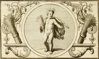 An illustration from Het groot natuur- en zedekundigh werelttoneel, of, Woordenboek van meer dan 1200 aeloude Egiptische, Grieksche en Romeinsche zinnebeelden of beeldenspraek ... : op nieu uit de oirsprongklyke schriften van Cezar Ripa, Zaratino Kastellini, Piërius Valerianus, Horus Apollo en andere ... getrokken in eene alphabetische ordre gebragt, met uitvoerige aenmerkingen en ophelderingen ... door een' ervaren taelen outheitkundigen, hebende voor het overige de uitmuntende dichter, Hubert Korneliszoon Poot dit werk ten opzichte van den text ... in klaer en zuiver Nederduitsch overgeschreven, en achte verscheide zinnebeelden dichtkundige toepassingen gestelt ; met fraeje kunstplaten versiert .. (1743)