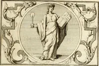 An illustration from Het groot natuur- en zedekundigh werelttoneel, of, Woordenboek van meer dan 1200 aeloude Egiptische, Grieksche en Romeinsche zinnebeelden of beeldenspraek ... : op nieu uit de oirsprongklyke schriften van Cezar Ripa, Zaratino Kastellini, Piërius Valerianus, Horus Apollo en andere ... getrokken in eene alphabetische ordre gebragt, met uitvoerige aenmerkingen en ophelderingen ... door een' ervaren taelen outheitkundigen, hebende voor het overige de uitmuntende dichter, Hubert Korneliszoon Poot dit werk ten opzichte van den text ... in klaer en zuiver Nederduitsch overgeschreven, en achte verscheide zinnebeelden dichtkundige toepassingen gestelt ; met fraeje kunstplaten versiert .. (1743)