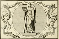An illustration from Het groot natuur- en zedekundigh werelttoneel, of, Woordenboek van meer dan 1200 aeloude Egiptische, Grieksche en Romeinsche zinnebeelden of beeldenspraek ... : op nieu uit de oirsprongklyke schriften van Cezar Ripa, Zaratino Kastellini, Piërius Valerianus, Horus Apollo en andere ... getrokken in eene alphabetische ordre gebragt, met uitvoerige aenmerkingen en ophelderingen ... door een' ervaren taelen outheitkundigen, hebende voor het overige de uitmuntende dichter, Hubert Korneliszoon Poot dit werk ten opzichte van den text ... in klaer en zuiver Nederduitsch overgeschreven, en achte verscheide zinnebeelden dichtkundige toepassingen gestelt ; met fraeje kunstplaten versiert .. (1743)