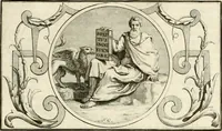 An illustration from Het groot natuur- en zedekundigh werelttoneel, of, Woordenboek van meer dan 1200 aeloude Egiptische, Grieksche en Romeinsche zinnebeelden of beeldenspraek ... : op nieu uit de oirsprongklyke schriften van Cezar Ripa, Zaratino Kastellini, Piërius Valerianus, Horus Apollo en andere ... getrokken in eene alphabetische ordre gebragt, met uitvoerige aenmerkingen en ophelderingen ... door een' ervaren taelen outheitkundigen, hebende voor het overige de uitmuntende dichter, Hubert Korneliszoon Poot dit werk ten opzichte van den text ... in klaer en zuiver Nederduitsch overgeschreven, en achte verscheide zinnebeelden dichtkundige toepassingen gestelt ; met fraeje kunstplaten versiert .. (1743)