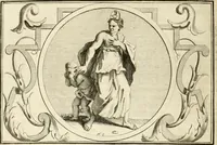 An illustration from Het groot natuur- en zedekundigh werelttoneel, of, Woordenboek van meer dan 1200 aeloude Egiptische, Grieksche en Romeinsche zinnebeelden of beeldenspraek ... : op nieu uit de oirsprongklyke schriften van Cezar Ripa, Zaratino Kastellini, Piërius Valerianus, Horus Apollo en andere ... getrokken in eene alphabetische ordre gebragt, met uitvoerige aenmerkingen en ophelderingen ... door een' ervaren taelen outheitkundigen, hebende voor het overige de uitmuntende dichter, Hubert Korneliszoon Poot dit werk ten opzichte van den text ... in klaer en zuiver Nederduitsch overgeschreven, en achte verscheide zinnebeelden dichtkundige toepassingen gestelt ; met fraeje kunstplaten versiert .. (1743)