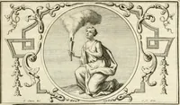 An illustration from Het groot natuur- en zedekundigh werelttoneel, of, Woordenboek van meer dan 1200 aeloude Egiptische, Grieksche en Romeinsche zinnebeelden of beeldenspraek ... : op nieu uit de oirsprongklyke schriften van Cezar Ripa, Zaratino Kastellini, Piërius Valerianus, Horus Apollo en andere ... getrokken in eene alphabetische ordre gebragt, met uitvoerige aenmerkingen en ophelderingen ... door een' ervaren taelen outheitkundigen, hebende voor het overige de uitmuntende dichter, Hubert Korneliszoon Poot dit werk ten opzichte van den text ... in klaer en zuiver Nederduitsch overgeschreven, en achte verscheide zinnebeelden dichtkundige toepassingen gestelt ; met fraeje kunstplaten versiert .. (1743)