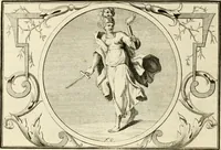 An illustration from Het groot natuur- en zedekundigh werelttoneel, of, Woordenboek van meer dan 1200 aeloude Egiptische, Grieksche en Romeinsche zinnebeelden of beeldenspraek ... : op nieu uit de oirsprongklyke schriften van Cezar Ripa, Zaratino Kastellini, Piërius Valerianus, Horus Apollo en andere ... getrokken in eene alphabetische ordre gebragt, met uitvoerige aenmerkingen en ophelderingen ... door een' ervaren taelen outheitkundigen, hebende voor het overige de uitmuntende dichter, Hubert Korneliszoon Poot dit werk ten opzichte van den text ... in klaer en zuiver Nederduitsch overgeschreven, en achte verscheide zinnebeelden dichtkundige toepassingen gestelt ; met fraeje kunstplaten versiert .. (1743)