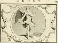An illustration from Het groot natuur- en zedekundigh werelttoneel, of, Woordenboek van meer dan 1200 aeloude Egiptische, Grieksche en Romeinsche zinnebeelden of beeldenspraek ... : op nieu uit de oirsprongklyke schriften van Cezar Ripa, Zaratino Kastellini, Piërius Valerianus, Horus Apollo en andere ... getrokken in eene alphabetische ordre gebragt, met uitvoerige aenmerkingen en ophelderingen ... door een' ervaren taelen outheitkundigen, hebende voor het overige de uitmuntende dichter, Hubert Korneliszoon Poot dit werk ten opzichte van den text ... in klaer en zuiver Nederduitsch overgeschreven, en achte verscheide zinnebeelden dichtkundige toepassingen gestelt ; met fraeje kunstplaten versiert .. (1743)