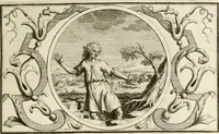 An illustration from Het groot natuur- en zedekundigh werelttoneel, of, Woordenboek van meer dan 1200 aeloude Egiptische, Grieksche en Romeinsche zinnebeelden of beeldenspraek ... : op nieu uit de oirsprongklyke schriften van Cezar Ripa, Zaratino Kastellini, Piërius Valerianus, Horus Apollo en andere ... getrokken in eene alphabetische ordre gebragt, met uitvoerige aenmerkingen en ophelderingen ... door een' ervaren taelen outheitkundigen, hebende voor het overige de uitmuntende dichter, Hubert Korneliszoon Poot dit werk ten opzichte van den text ... in klaer en zuiver Nederduitsch overgeschreven, en achte verscheide zinnebeelden dichtkundige toepassingen gestelt ; met fraeje kunstplaten versiert .. (1743)
