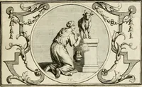 An illustration from Het groot natuur- en zedekundigh werelttoneel, of, Woordenboek van meer dan 1200 aeloude Egiptische, Grieksche en Romeinsche zinnebeelden of beeldenspraek ... : op nieu uit de oirsprongklyke schriften van Cezar Ripa, Zaratino Kastellini, Piërius Valerianus, Horus Apollo en andere ... getrokken in eene alphabetische ordre gebragt, met uitvoerige aenmerkingen en ophelderingen ... door een' ervaren taelen outheitkundigen, hebende voor het overige de uitmuntende dichter, Hubert Korneliszoon Poot dit werk ten opzichte van den text ... in klaer en zuiver Nederduitsch overgeschreven, en achte verscheide zinnebeelden dichtkundige toepassingen gestelt ; met fraeje kunstplaten versiert .. (1743)