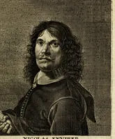 An illustration from Het gulden cabinet van de edele vry schilder-const : ontsloten door den lanck ghewenschten vrede tusschen de twee machtighe croonen van Spaignien en Vrancryck : waer-inne begrepen is den ontsterffe-lijcken loff vande vermaerste constiminnende geesten ende schilders van dese eeuw, hier inne meest naer het leven af-gebeldt, verciert met veel vermakelijcke rijmen ende spreucken (1662)