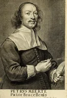 An illustration from Het gulden cabinet van de edele vry schilder-const : ontsloten door den lanck ghewenschten vrede tusschen de twee machtighe croonen van Spaignien en Vrancryck : waer-inne begrepen is den ontsterffe-lijcken loff vande vermaerste constiminnende geesten ende schilders van dese eeuw, hier inne meest naer het leven af-gebeldt, verciert met veel vermakelijcke rijmen ende spreucken (1662)