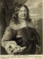 An illustration from Het gulden cabinet van de edele vry schilder-const : ontsloten door den lanck ghewenschten vrede tusschen de twee machtighe croonen van Spaignien en Vrancryck : waer-inne begrepen is den ontsterffe-lijcken loff vande vermaerste constiminnende geesten ende schilders van dese eeuw, hier inne meest naer het leven af-gebeldt, verciert met veel vermakelijcke rijmen ende spreucken (1662)