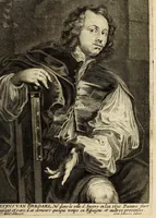 An illustration from Het gulden cabinet van de edele vry schilder-const : ontsloten door den lanck ghewenschten vrede tusschen de twee machtighe croonen van Spaignien en Vrancryck : waer-inne begrepen is den ontsterffe-lijcken loff vande vermaerste constiminnende geesten ende schilders van dese eeuw, hier inne meest naer het leven af-gebeldt, verciert met veel vermakelijcke rijmen ende spreucken (1662)