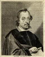 An illustration from Het gulden cabinet van de edele vry schilder-const : ontsloten door den lanck ghewenschten vrede tusschen de twee machtighe croonen van Spaignien en Vrancryck : waer-inne begrepen is den ontsterffe-lijcken loff vande vermaerste constiminnende geesten ende schilders van dese eeuw, hier inne meest naer het leven af-gebeldt, verciert met veel vermakelijcke rijmen ende spreucken (1662)