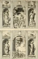 An illustration from Het juichend Friesland, ofte, Kort verhaal van de blyde inkomst van den alderdoorluchtigsten vorst en heere Willem Carel Hendrik Friso prince van Orange en Nassau ... ende haare koningklyke hoogheid Anna kroon-princesse van Engeland ... : met een beschryvinge van verscheidene keurlyke illuminatien, en de afbeelding van een kostelyk en konstig vuurwerk (1734)
