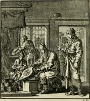 An illustration from Het leerzaam huisraad : vertoond in vyftig konstige figuuren, met godlyke spreuken en stichtelyke verzen (1731)