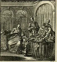 An illustration from Het leerzaam huisraad : vertoond in vyftig konstige figuuren, met godlyke spreuken en stichtelyke verzen (1731)