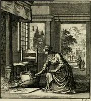 An illustration from Het leerzaam huisraad : vertoond in vyftig konstige figuuren, met godlyke spreuken en stichtelyke verzen (1731)