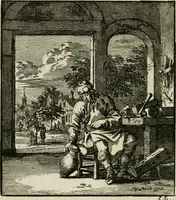An illustration from Het leerzaam huisraad : vertoond in vyftig konstige figuuren, met godlyke spreuken en stichtelyke verzen (1731)