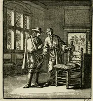 An illustration from Het leerzaam huisraad : vertoond in vyftig konstige figuuren, met godlyke spreuken en stichtelyke verzen (1731)