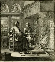An illustration from Het leerzaam huisraad : vertoond in vyftig konstige figuuren, met godlyke spreuken en stichtelyke verzen (1731)
