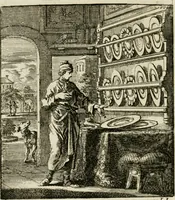 An illustration from Het leerzaam huisraad : vertoond in vyftig konstige figuuren, met godlyke spreuken en stichtelyke verzen (1731)