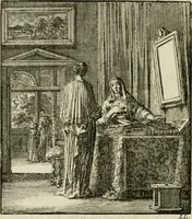 An illustration from Het leerzaam huisraad : vertoond in vyftig konstige figuuren, met godlyke spreuken en stichtelyke verzen (1731)