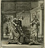 An illustration from Het leerzaam huisraad : vertoond in vyftig konstige figuuren, met godlyke spreuken en stichtelyke verzen (1731)