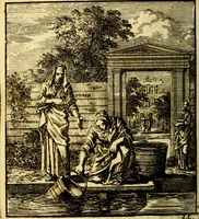 Picture 26 of 50 from Het leezaam huisraad, vertoond in vyftig konstige figuuren, met godlyke spruken en stichtelyke verzen (1711), leaf 101