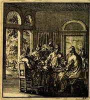 An illustration from Het leezaam huisraad, vertoond in vyftig konstige figuuren, met godlyke spruken en stichtelyke verzen (1711)