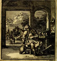 Picture 45 of 50 from Het leezaam huisraad, vertoond in vyftig konstige figuuren, met godlyke spruken en stichtelyke verzen (1711), leaf 165