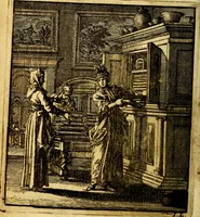 Picture 9 of 50 from Het leezaam huisraad, vertoond in vyftig konstige figuuren, met godlyke spruken en stichtelyke verzen (1711), leaf 35