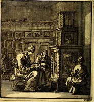 Picture 11 of 50 from Het leezaam huisraad, vertoond in vyftig konstige figuuren, met godlyke spruken en stichtelyke verzen (1711), leaf 43