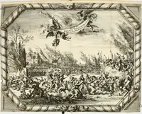Picture 27 of 29 from Het ontroerde Nederlandt, door de wapenen des konings van Vrankryk : dat is een waarchtigh verhaal van den Fransen, Engelsen, Keulsen, en Munstersen oorlogh, tegen de Vereenigde Nederlanden, met desselfs binnelandtse beroerten ... (1674), leaf 547