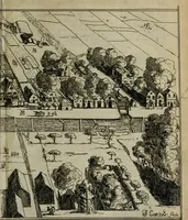An illustration from Het ontroerde Nederlandt, door de wapenen des konings van Vrankryk : dat is een waarchtigh verhaal van den Fransen, Engelsen, Keulsen, en Munstersen oorlogh, tegen de Vereenigde Nederlanden, met desselfs binnelandtse beroerten ... (1674)