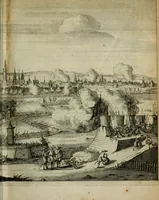 An illustration from Het ontroerde Nederlandt, door de wapenen des konings van Vrankryk : dat is een waarchtigh verhaal van den Fransen, Engelsen, Keulsen, en Munstersen oorlogh, tegen de Vereenigde Nederlanden, met desselfs binnelandtse beroerten ... (1674)