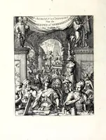 An illustration from Hieroglyphica, oder, Denkbilder der alten Völker : namentlich der Aegyptier, Chaldäer, Phönizier, Jüden, Griechen, Römer, u.s.w. : nebst einem umständlichen Berichte von dem Verfalle und der eingeschlichenen Verderbniss in den Gottesdiensten, durch verschiedene Jahrhunderte und endlich die Glaubensverbesserung, bis auf diese Zeit fortgesetzt, in LXIII Capiteln und so viel Kupfertafeln (1744)