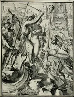 An illustration from Hieroglyphica, of, Merkbeelden der oude volkeren : namentlyk Egyptenaren, Chaldeeuwen, Feniciers, Joden, Grieken, Romeynen, enz. : nevens een omstandig bericht van het verval en voortkruypende verbastering der godsdiensten door verscheyde eeuwen : en eyndelyk de hervorming, tot op deze tyden toe vervolgt : In LXIII. hoofdstukken, en zoo veele kopere print-blaaden (1735)
