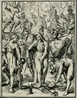 An illustration from Hieroglyphica, of, Merkbeelden der oude volkeren : namentlyk Egyptenaren, Chaldeeuwen, Feniciers, Joden, Grieken, Romeynen, enz. : nevens een omstandig bericht van het verval en voortkruypende verbastering der godsdiensten door verscheyde eeuwen : en eyndelyk de hervorming, tot op deze tyden toe vervolgt : In LXIII. hoofdstukken, en zoo veele kopere print-blaaden (1735)