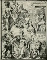 Picture 13 of 66 from Hieroglyphica, of, Merkbeelden der oude volkeren : namentlyk Egyptenaren, Chaldeeuwen, Feniciers, Joden, Grieken, Romeynen, enz. : nevens een omstandig bericht van het verval en voortkruypende verbastering der godsdiensten door verscheyde eeuwen : en eyndelyk de hervorming, tot op deze tyden toe vervolgt : In LXIII. hoofdstukken, en zoo veele kopere print-blaaden (1735), leaf 26