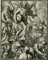An illustration from Hieroglyphica, of, Merkbeelden der oude volkeren : namentlyk Egyptenaren, Chaldeeuwen, Feniciers, Joden, Grieken, Romeynen, enz. : nevens een omstandig bericht van het verval en voortkruypende verbastering der godsdiensten door verscheyde eeuwen : en eyndelyk de hervorming, tot op deze tyden toe vervolgt : In LXIII. hoofdstukken, en zoo veele kopere print-blaaden (1735)